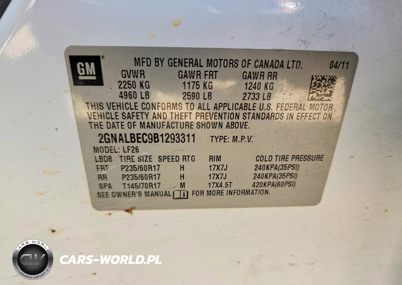 2011 Chevrolet Equinox Ls VIN:2GNALBEC9B1293311 - 13
