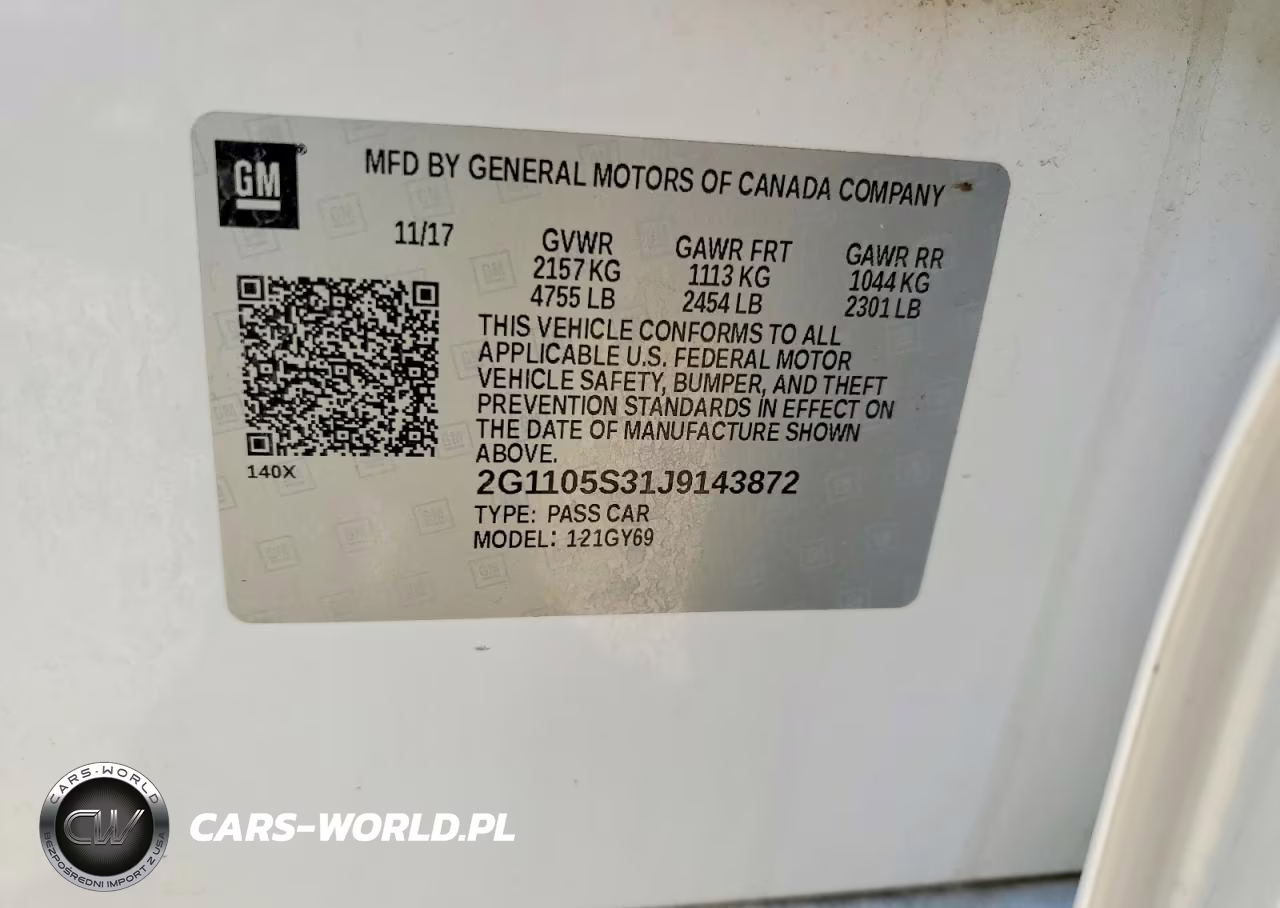 2018 Chevrolet Impala Lt VIN:2G1105S31J9143872 - 12