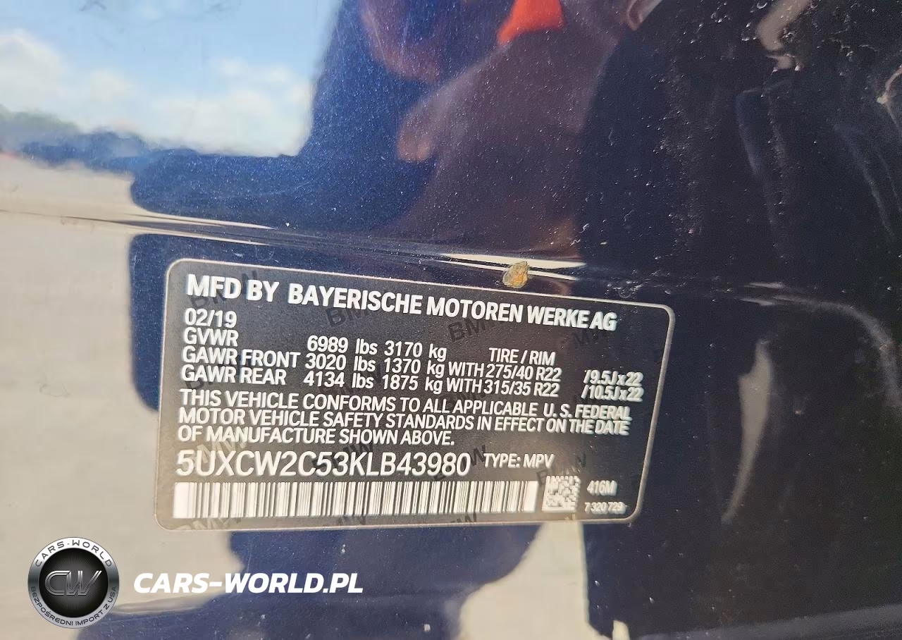 2019 BMW X7 xDrive40I VIN:5UXCW2C53KLB43980 - 12