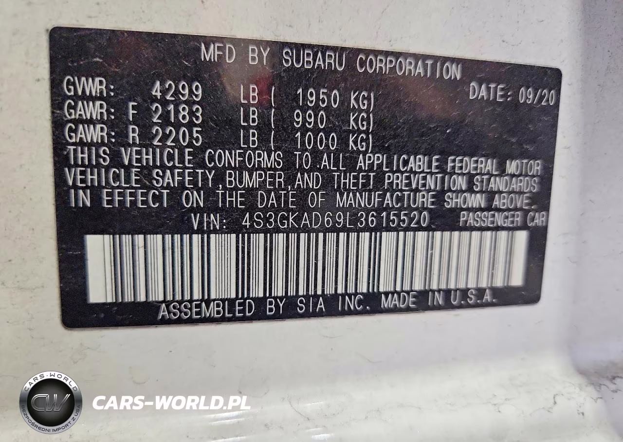 2020 Subaru Impreza Premium VIN:4S3GKAD69L3615520 - 12