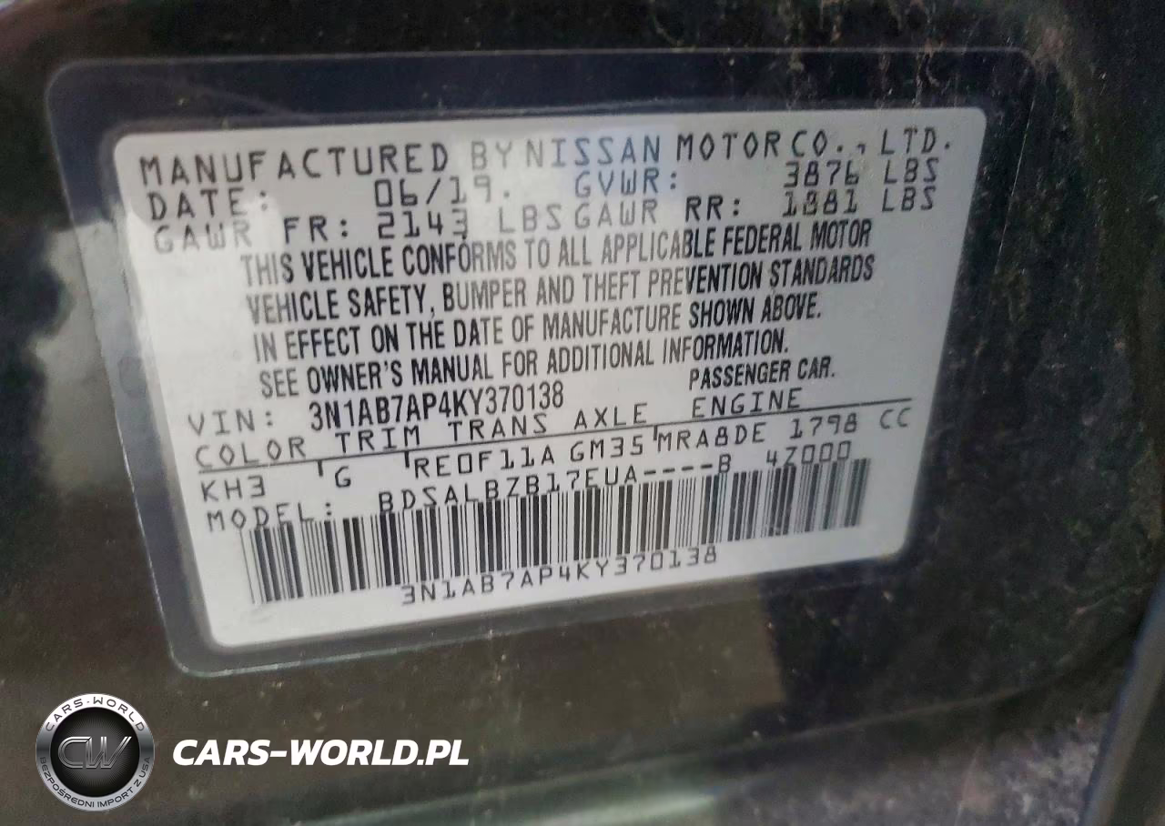 2019 Nissan Sentra S VIN:3N1AB7AP4KY370138 - 12