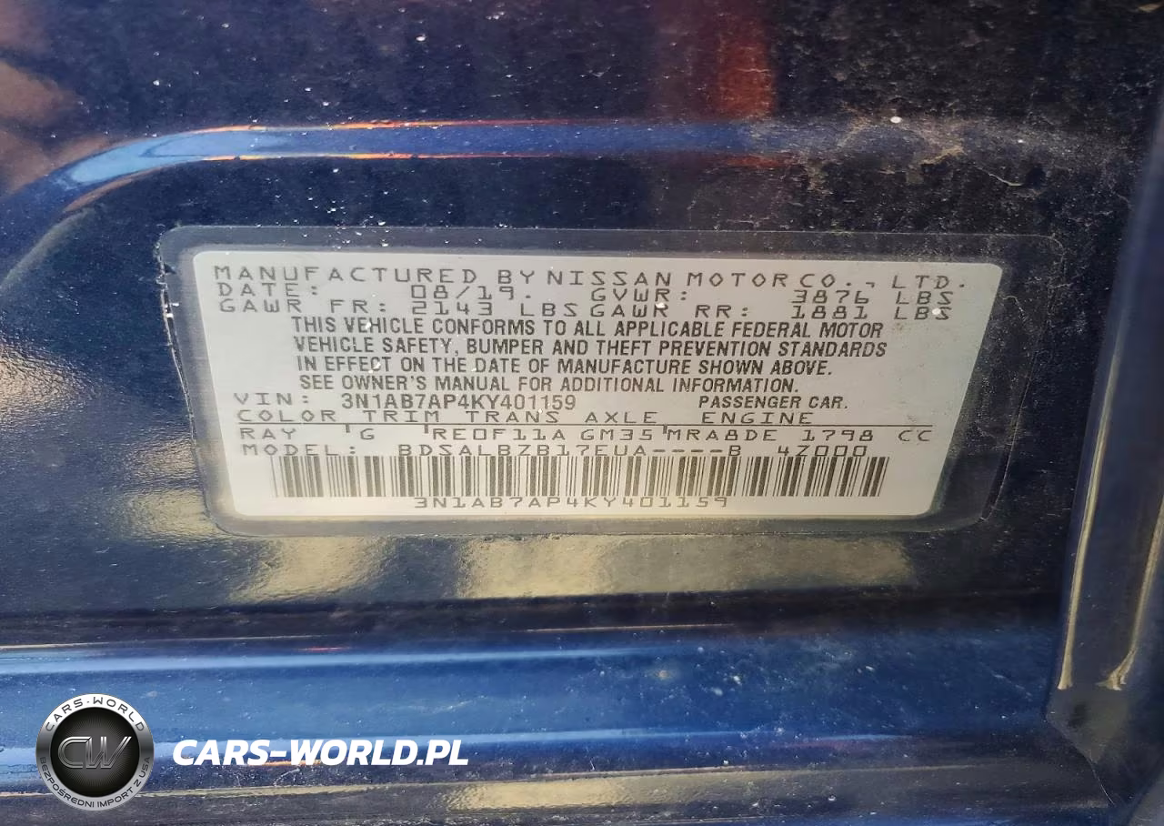 2019 Nissan Sentra S VIN:3N1AB7AP4KY401159 - 12