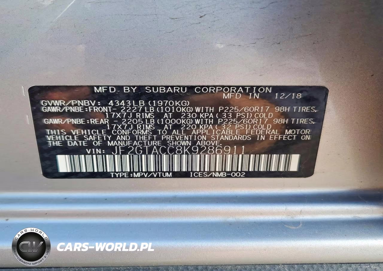 2019 Subaru Crosstrek Premium VIN:JF2GTACC8K9286911 - 13