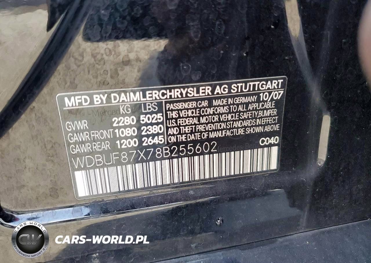 2008 Mercedes-Benz E 350 4Matic VIN:WDBUF87X78B255602 - 12