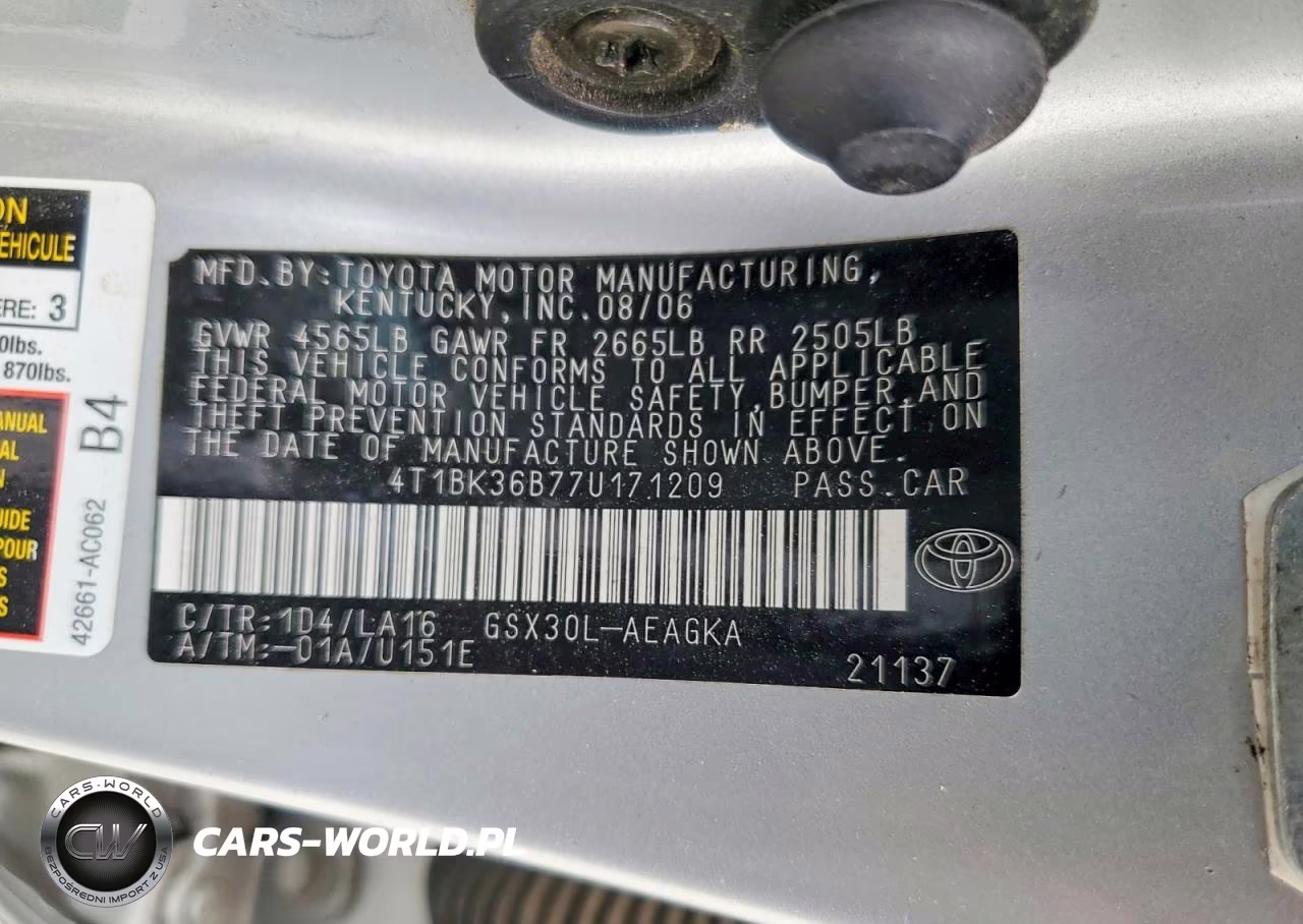 2007 Toyota Avalon Xls VIN:4T1BK36B77U171209 - 12