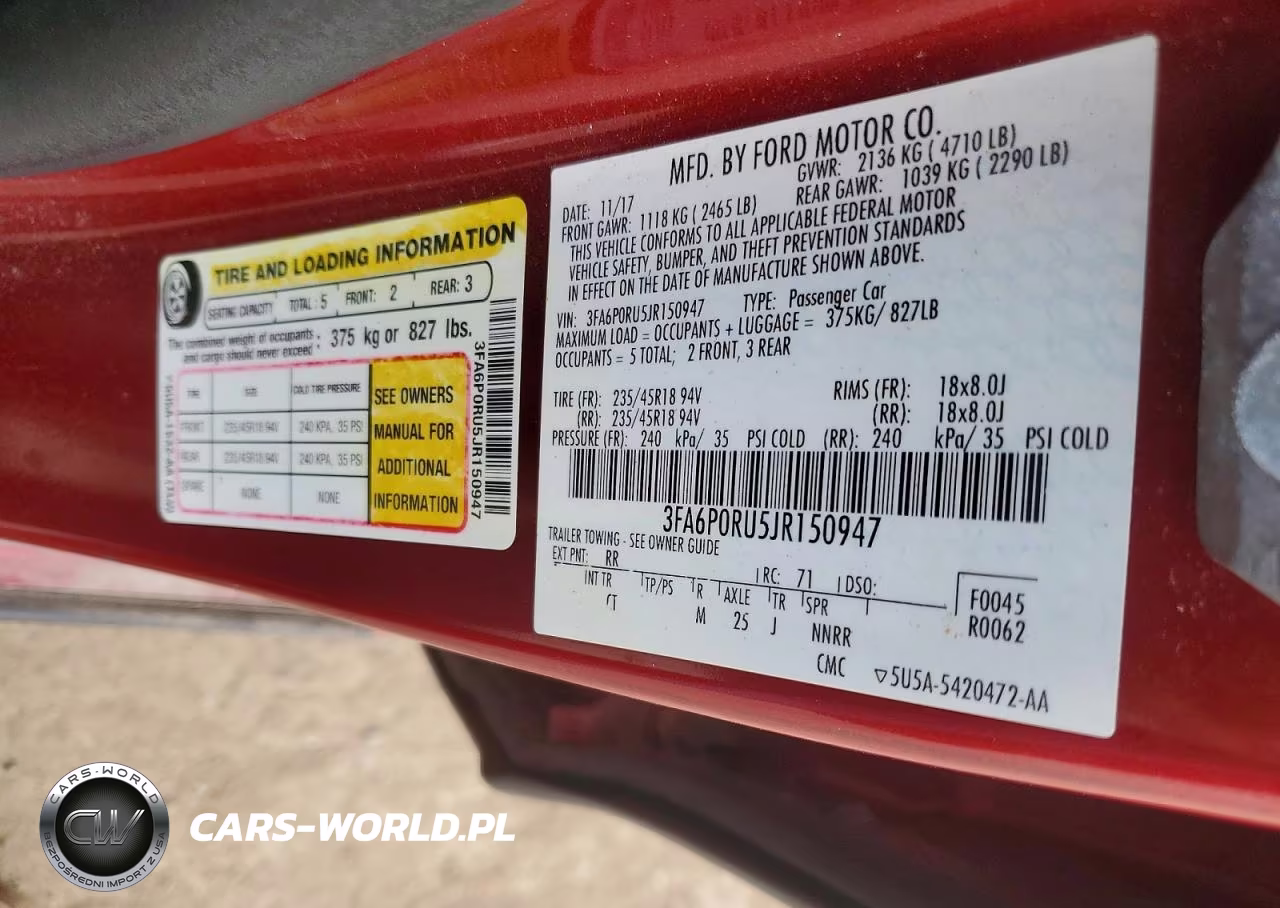 2018 Ford Fusion Titanium-Platinum Hev VIN:3FA6P0RU5JR150947 - 12