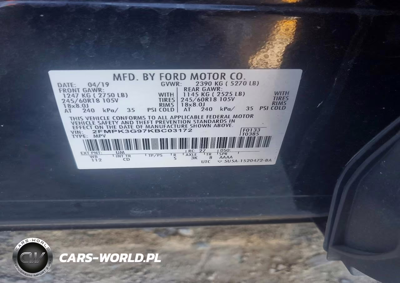 2019 Ford Edge Se VIN:2FMPK3G97KBC03172 - 13