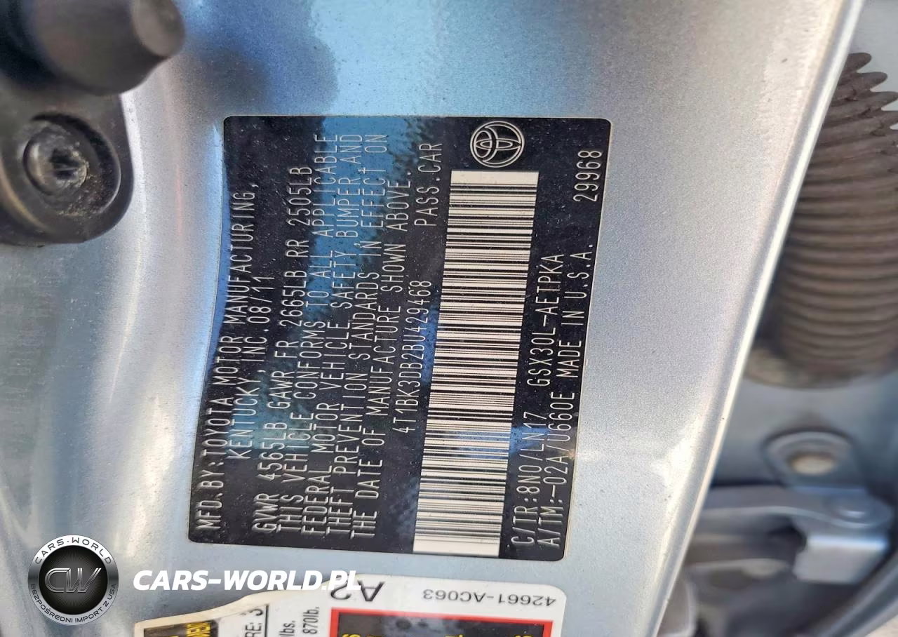 2011 Toyota Avalon Limited VIN:4T1BK3DB2BU429468 - 12