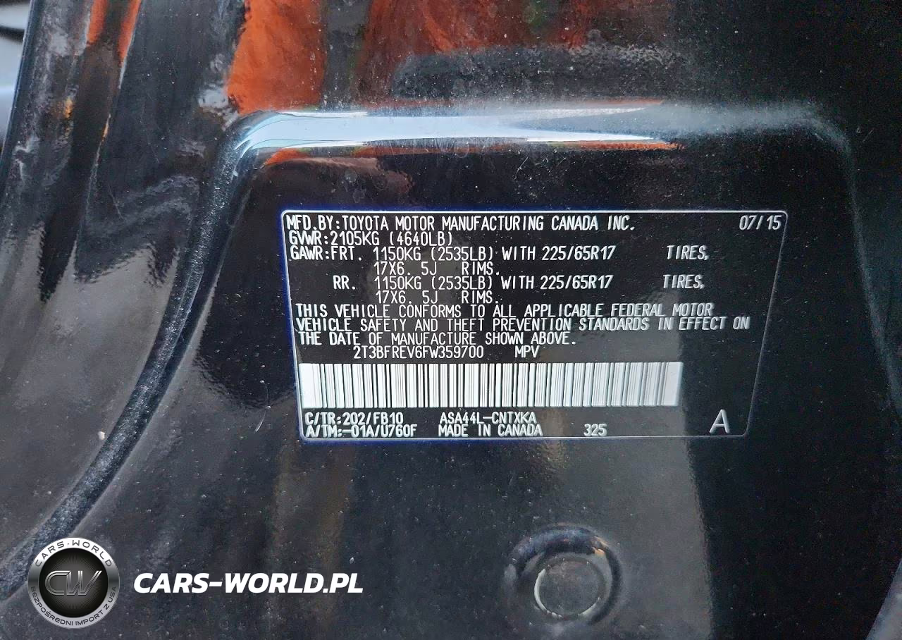 2015 Toyota Rav4 Le VIN:2T3BFREV6FW359700 - 13