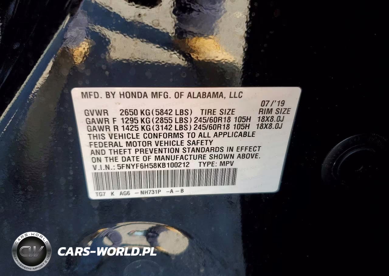 2019 Honda Pilot Exl VIN:5FNYF6H58KB100212 - 13