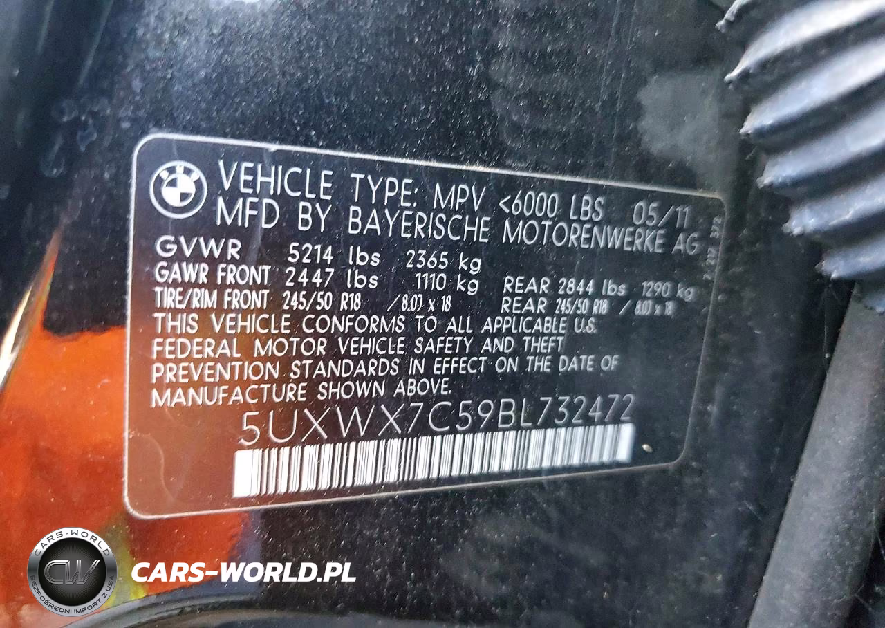 2011 BMW X3 xDrive35I VIN:5UXWX7C59BL732472 - 13