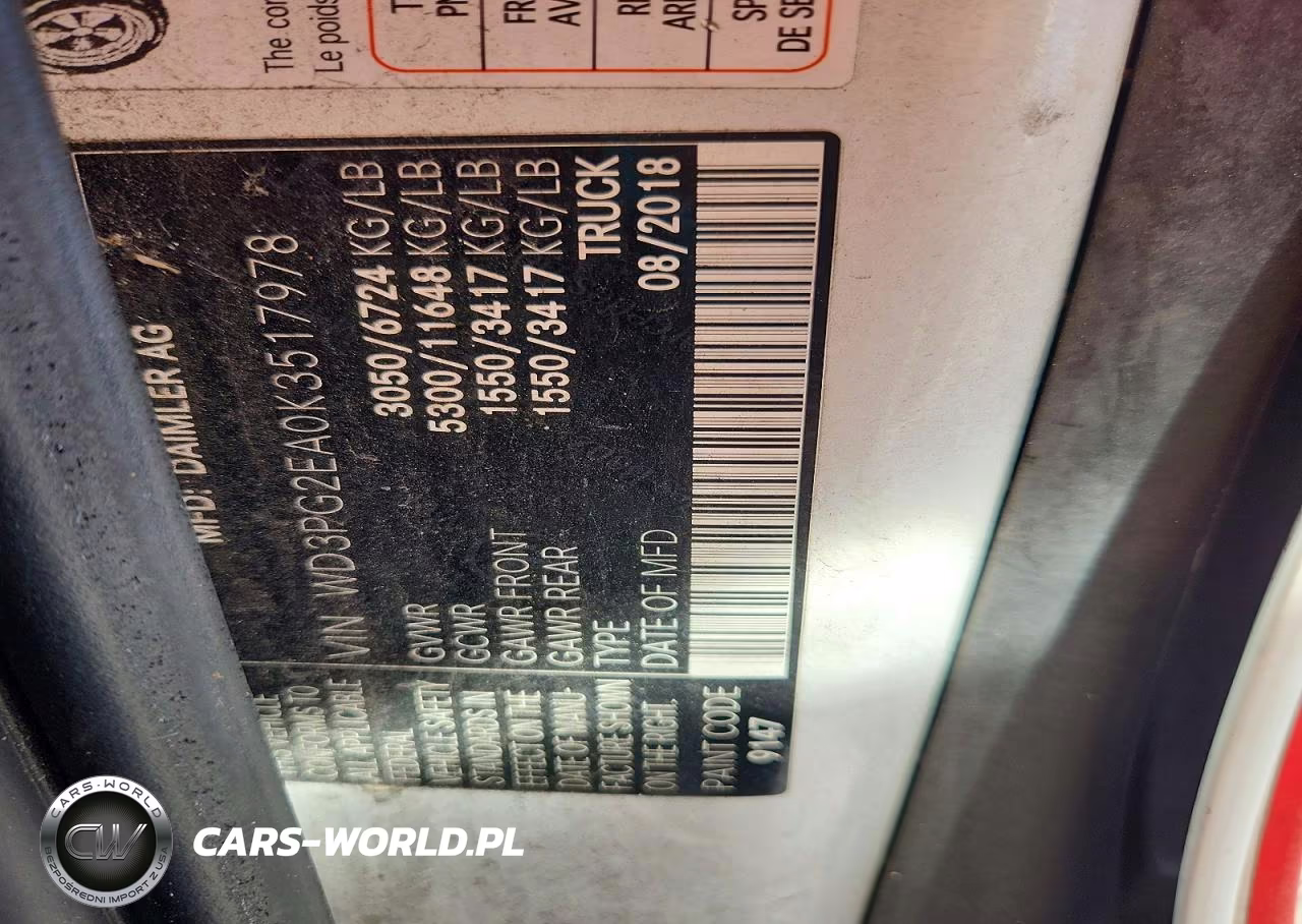 2019 Mercedes-Benz Metris VIN:WD3PG2EA0K3517978 - 12