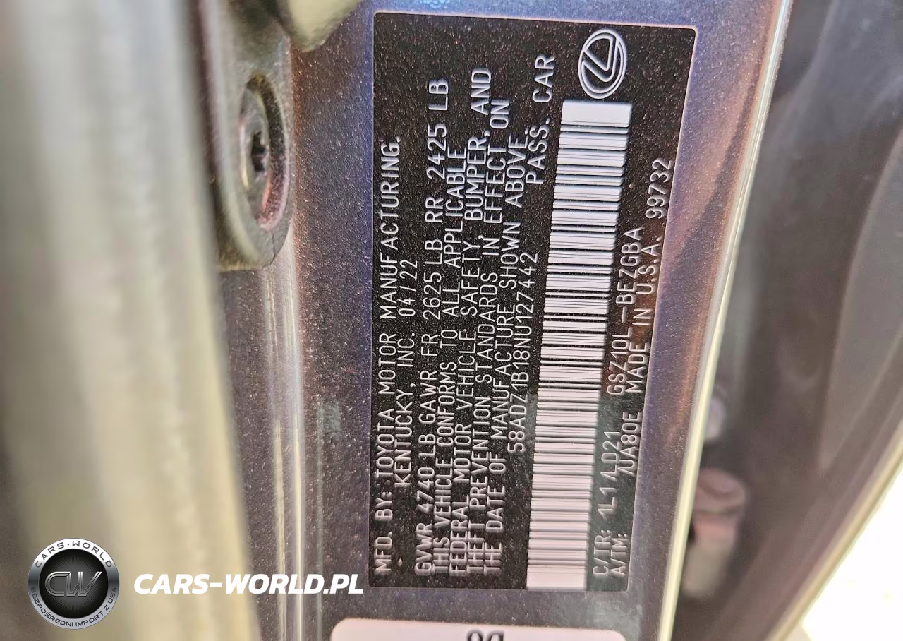 2022 Lexus Es 350 Base VIN:58ADZ1B18NU127442 - 12