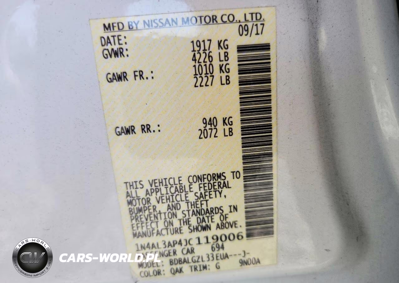 2018 Nissan Altima 2.5 S VIN:1N4AL3AP4JC119006 - 12