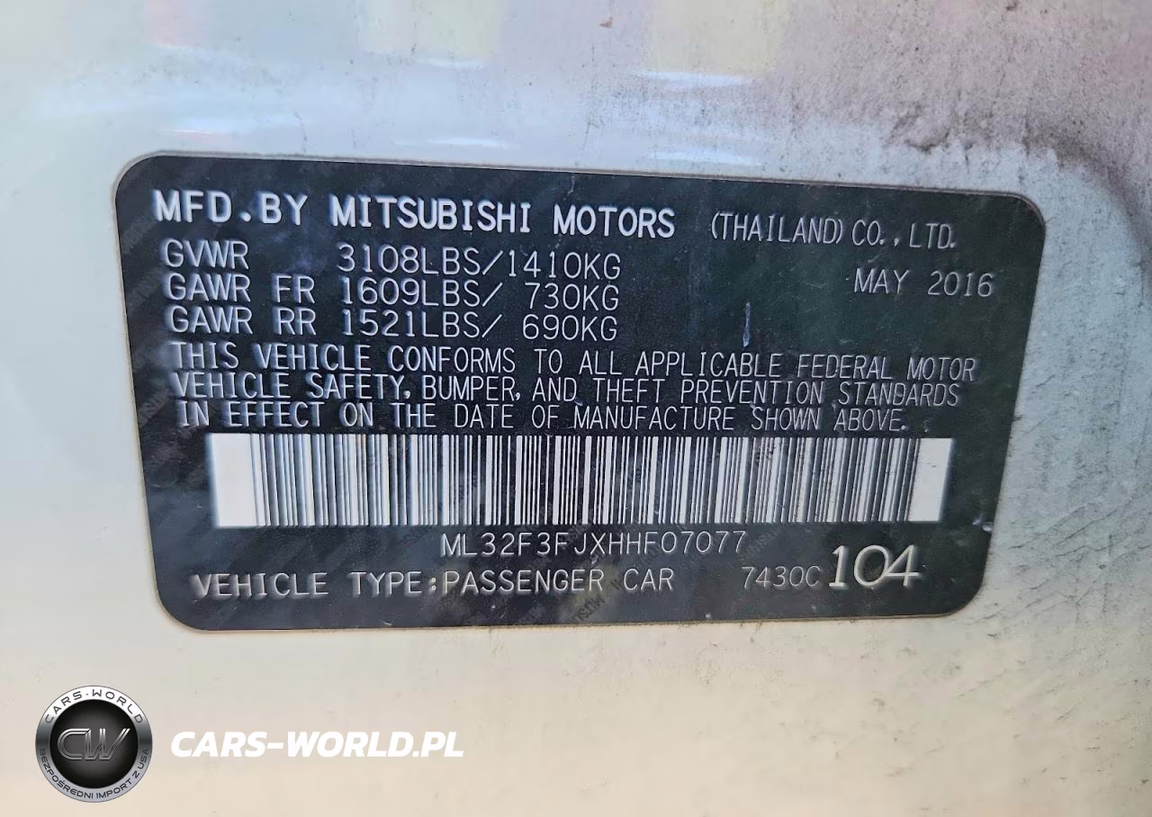 2017 Mitsubishi Mirage G4 Es VIN:ML32F3FJXHHF07077 - 12