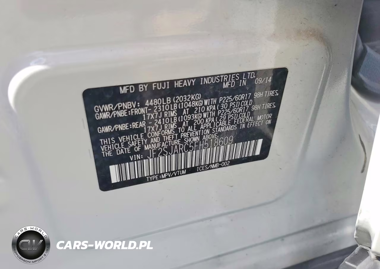 2015 Subaru Forester 2.5I Limited VIN:JF2SJARC5FH518609 - 13