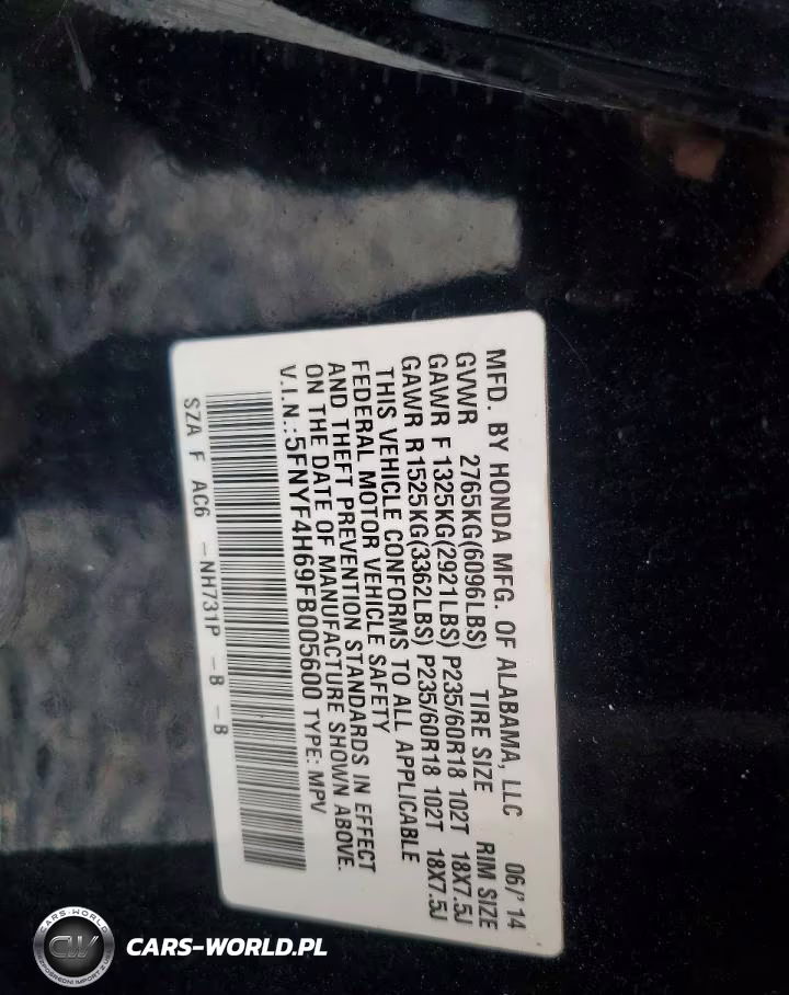 2015 Honda Pilot Exl VIN:5FNYF4H69FB005600 - 13