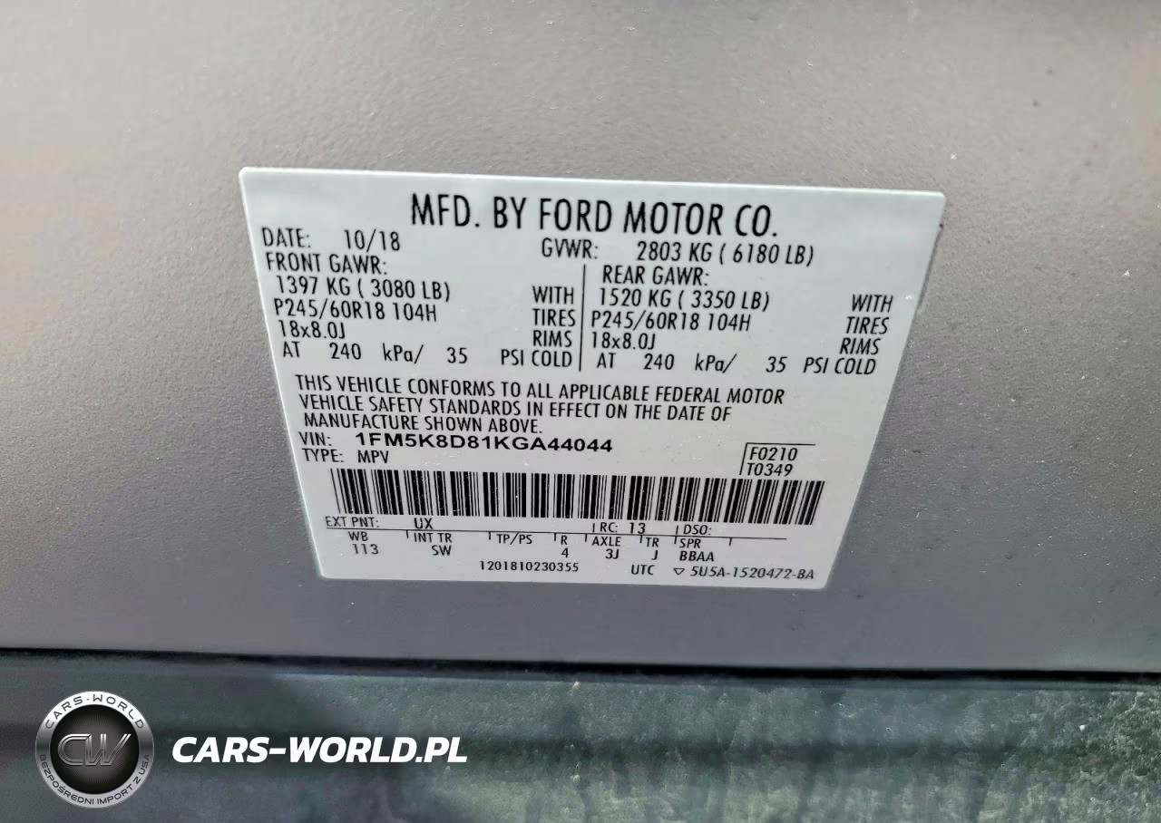 2019 Ford Explorer Xlt VIN:1FM5K8D81KGA44044 - 13