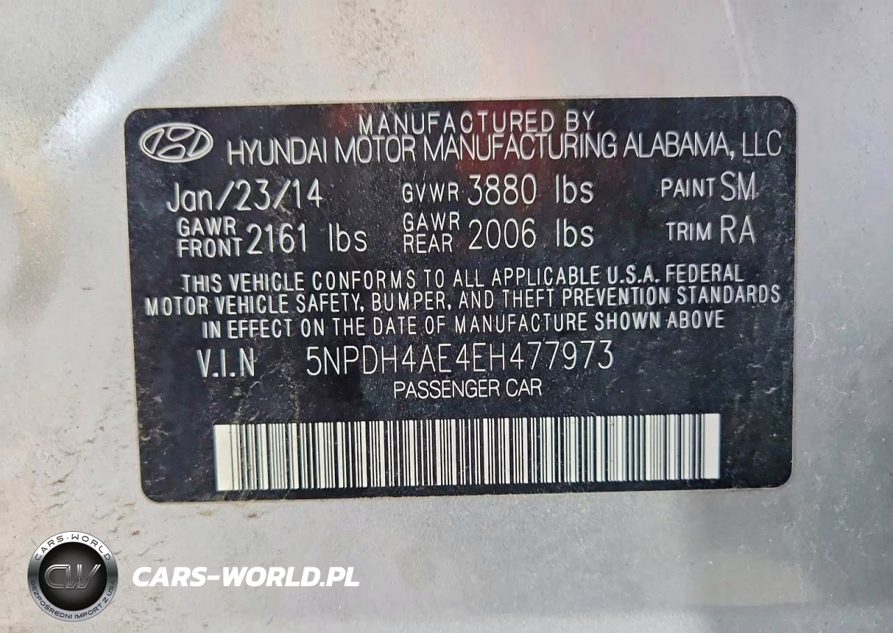 2014 Hyundai Elantra Limited VIN:5NPDH4AE4EH477973 - 12