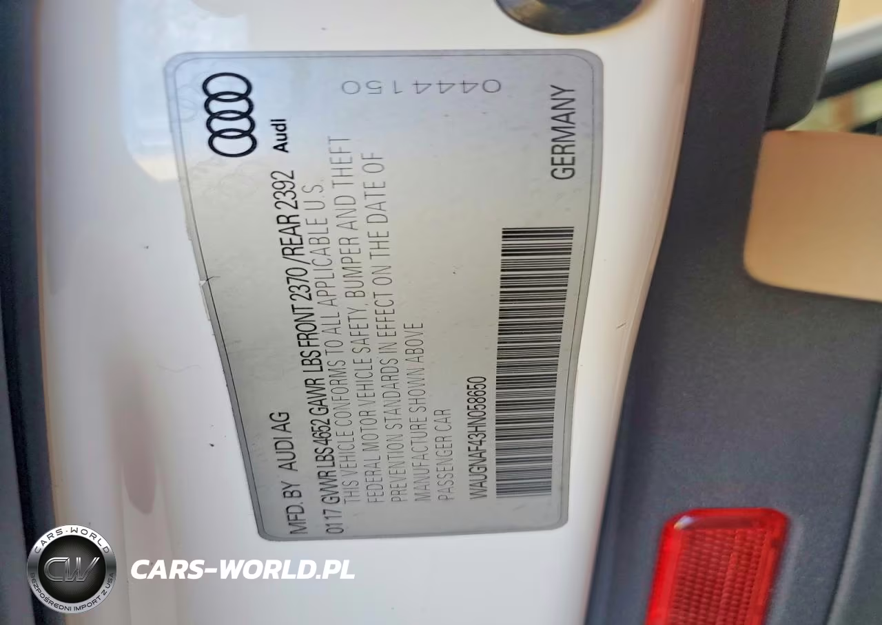 2017 Audi A4 Premium VIN:WAUGNAF43HN058650 - 12