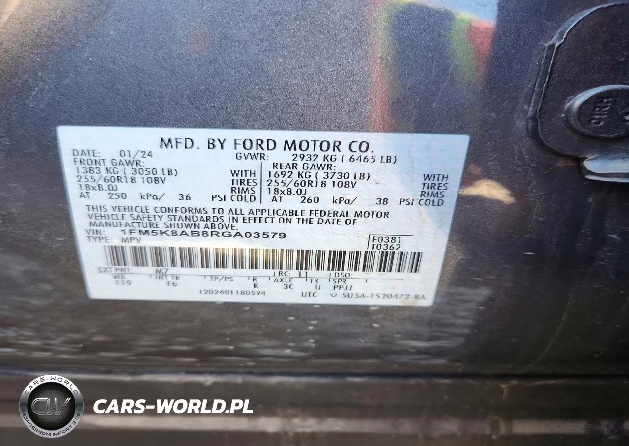 2024 Ford Explorer Police Interceptor VIN:1FM5K8AB8RGA03579 - 12