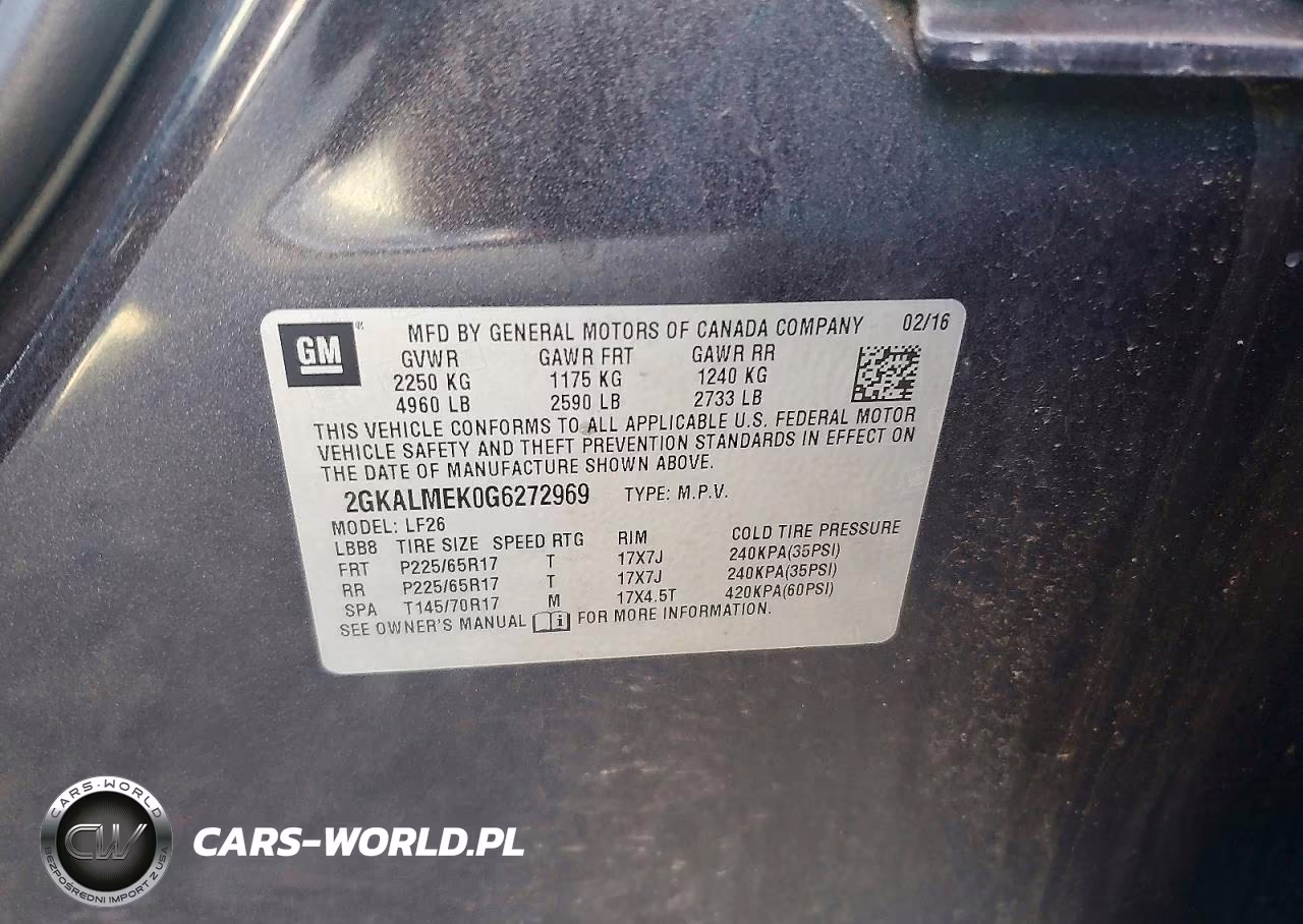2016 GMC Terrain Sle VIN:2GKALMEK0G6272969 - 12
