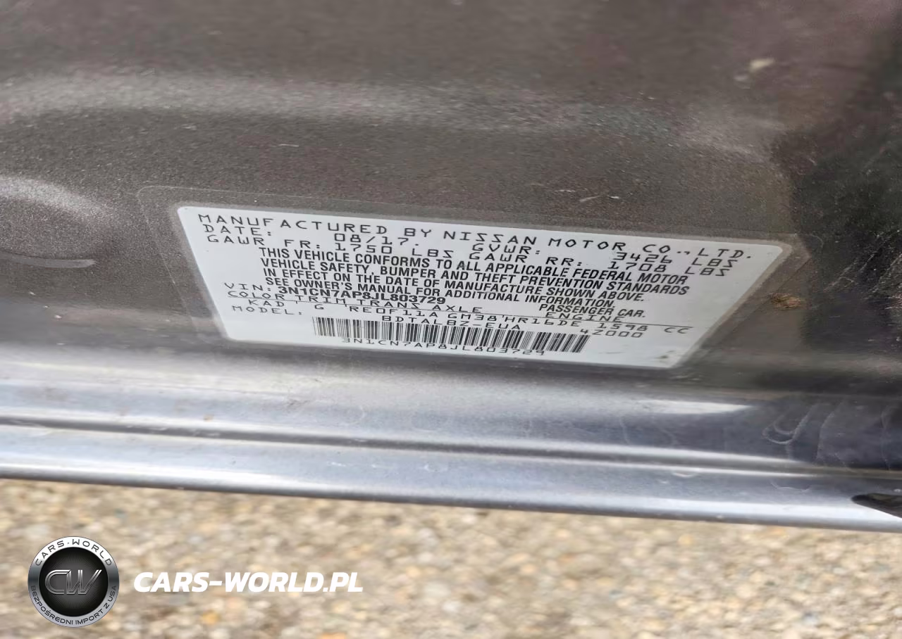 2018 Nissan Versa Sv VIN:3N1CN7AP8JL803729 - 12