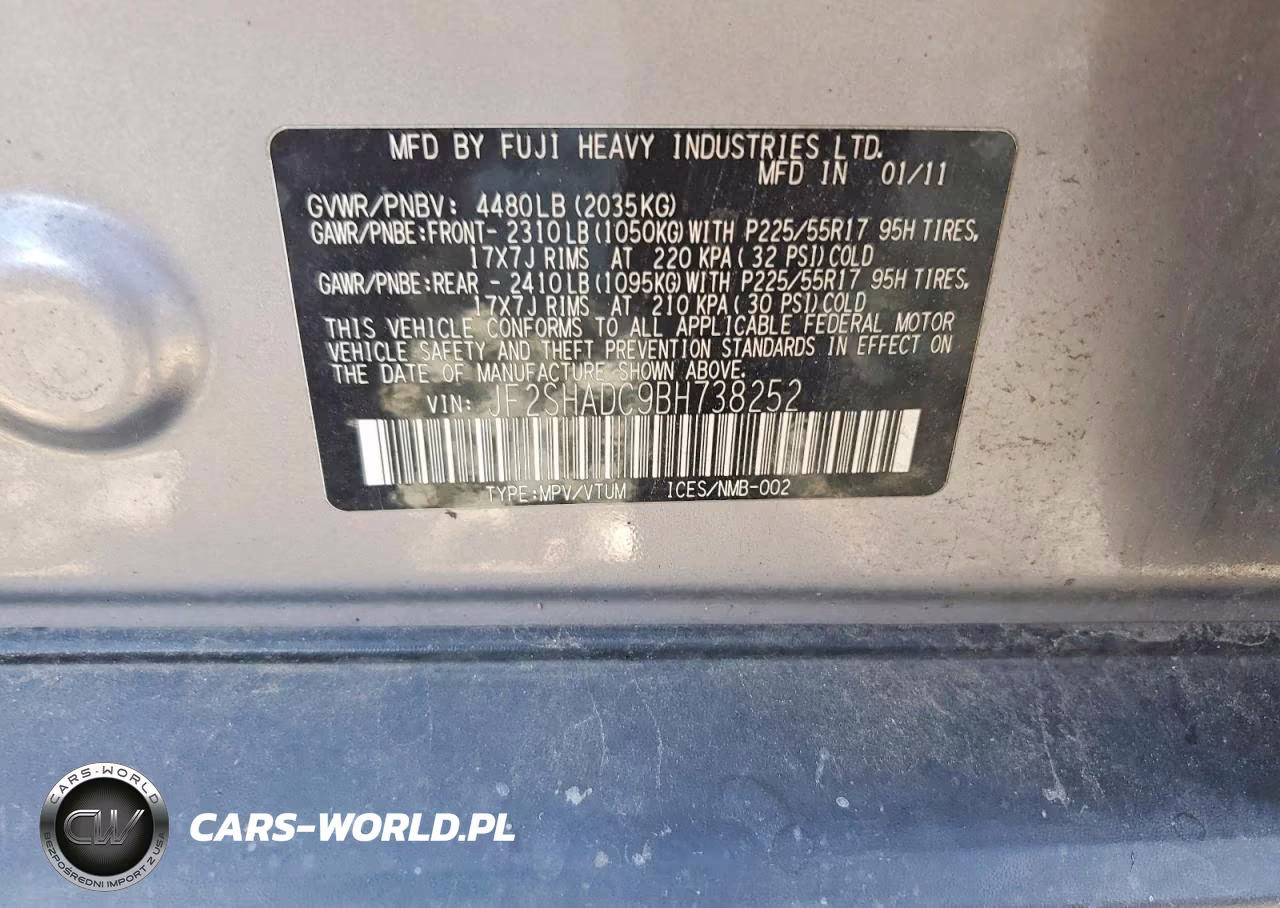 2011 Subaru Forester 2.5X Premium VIN:JF2SHADC9BH738252 - 13