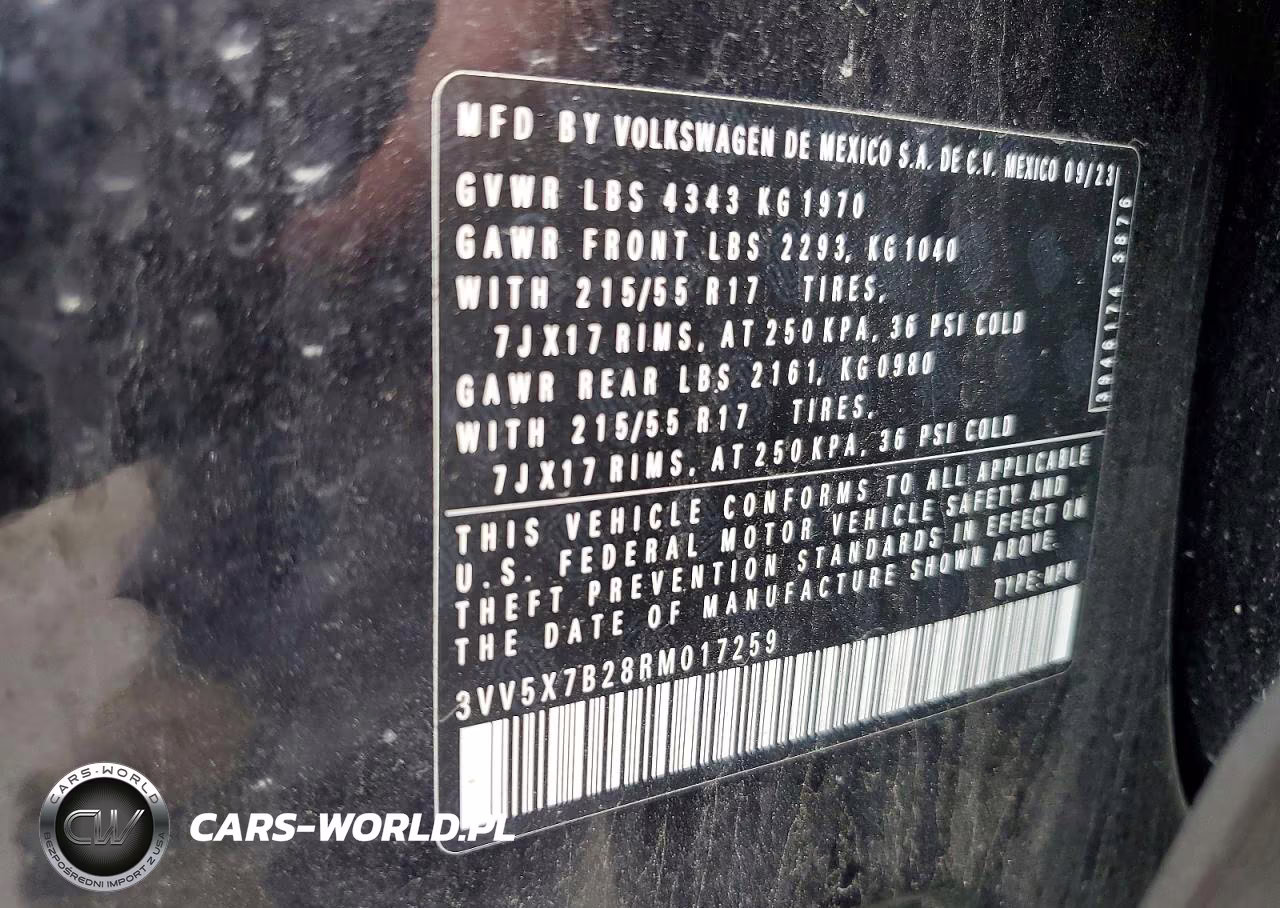 2024 Volkswagen Taos S VIN:3VV5X7B28RM017259 - 13