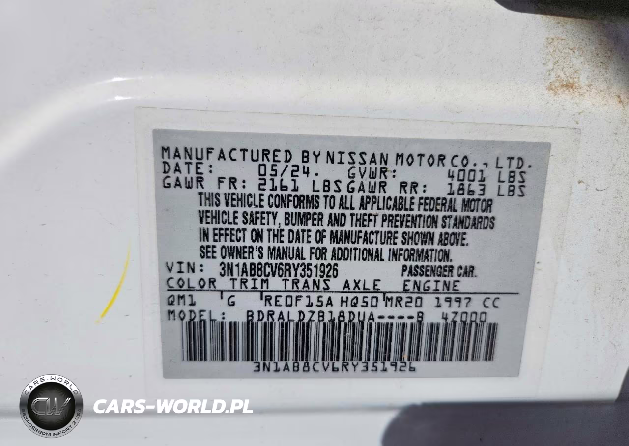 2024 Nissan Sentra Sv VIN:3N1AB8CV6RY351926 - 12