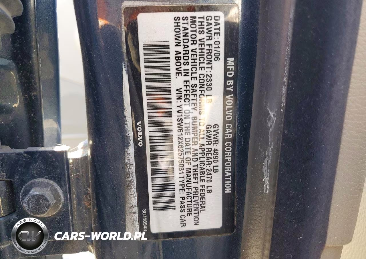 2006 Volvo V70 VIN:YV1SW612X62575031 - 12