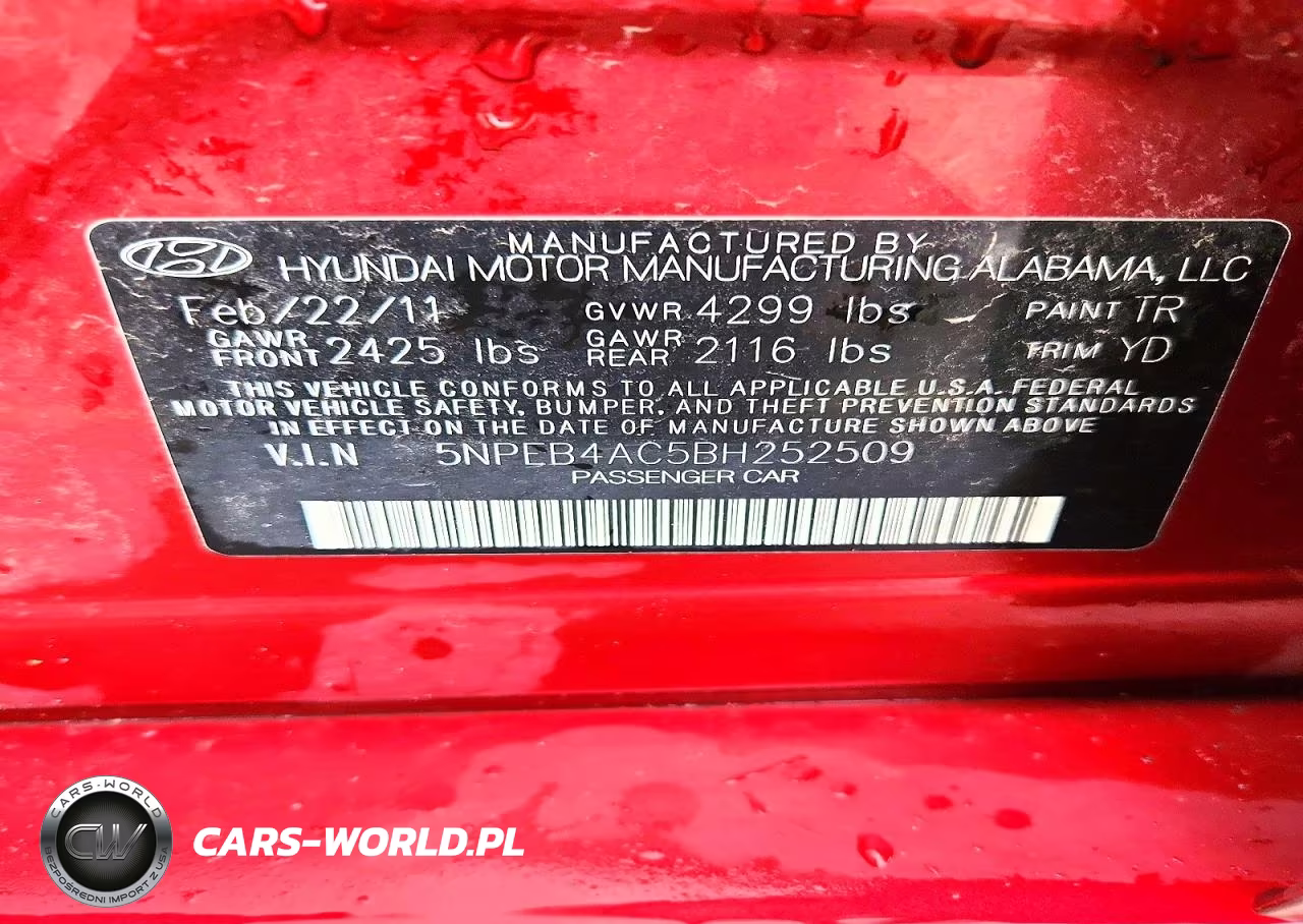 2011 Hyundai Sonata Gls VIN:5NPEB4AC5BH252509 - 12