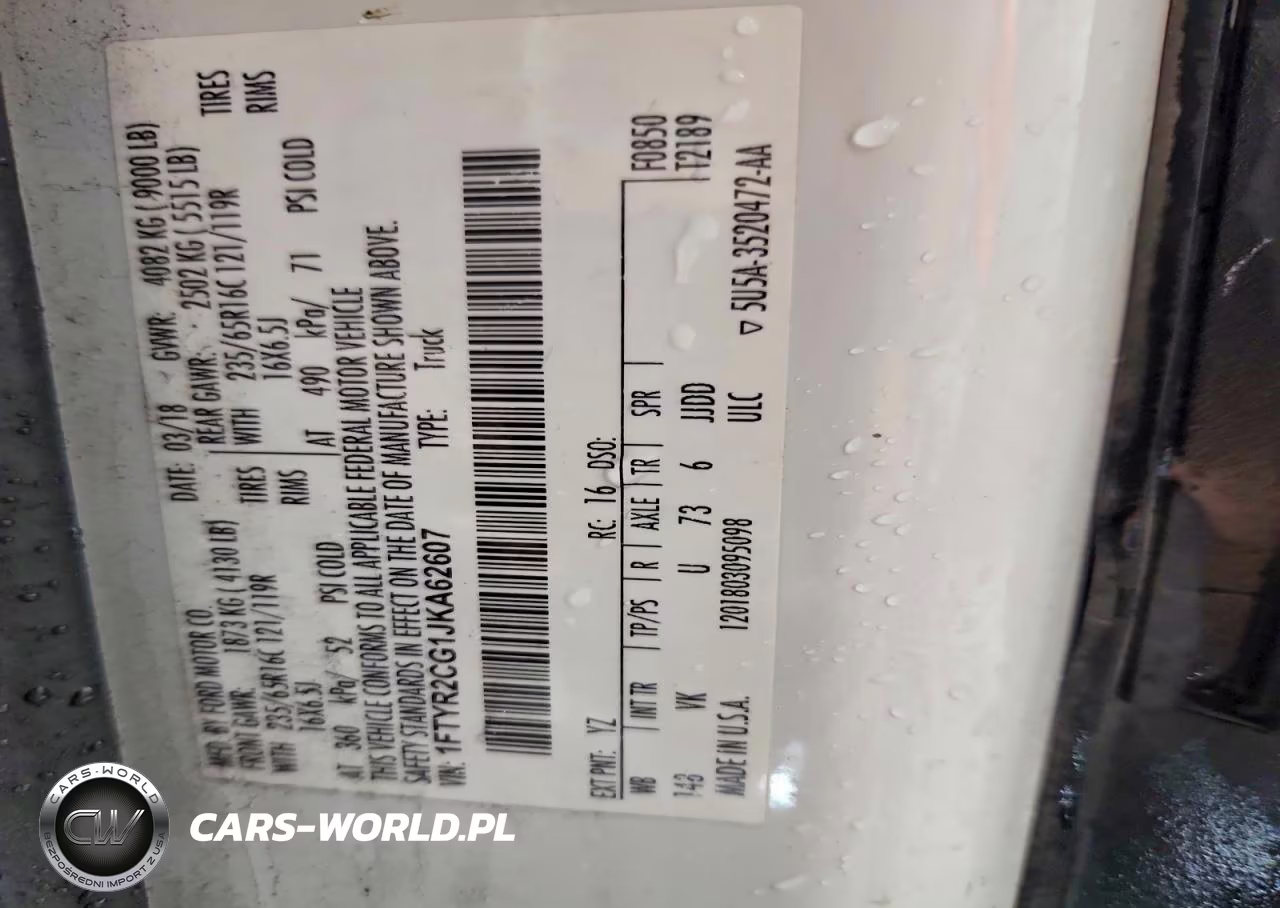 2018 Ford Transit T-250 Delivery Van VIN:1FTYR2CG1JKA62607 - 14