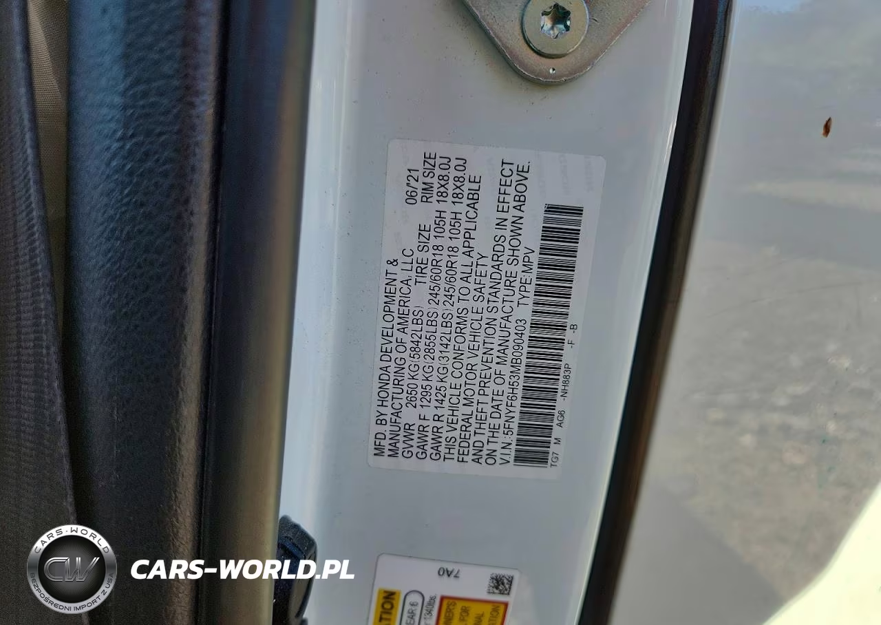 2021 Honda Pilot Exl VIN:5FNYF6H53MB090403 - 13