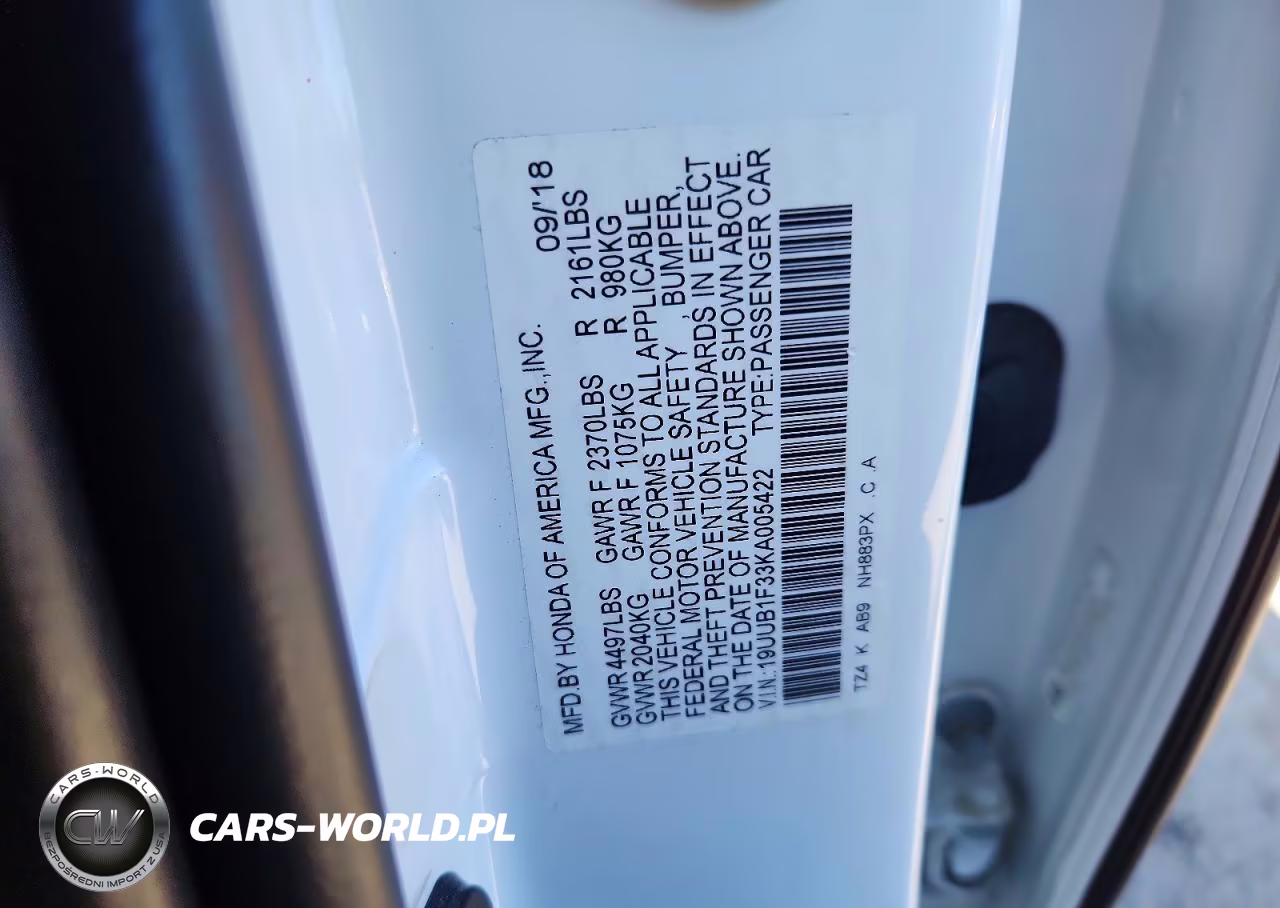 2019 Acura Tlx VIN:19UUB1F33KA005422 - 12