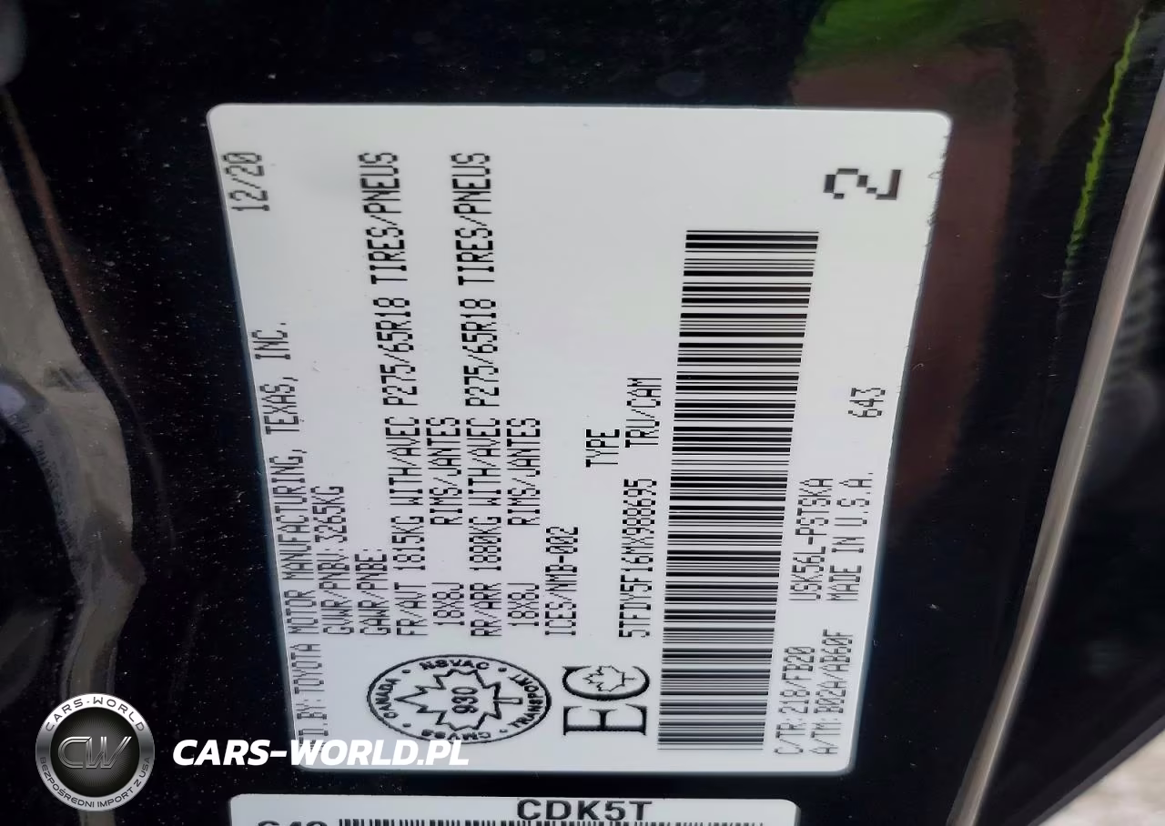 2021 Toyota Tundra Sr5 VIN:5TFDY5F16MX988695 - 12