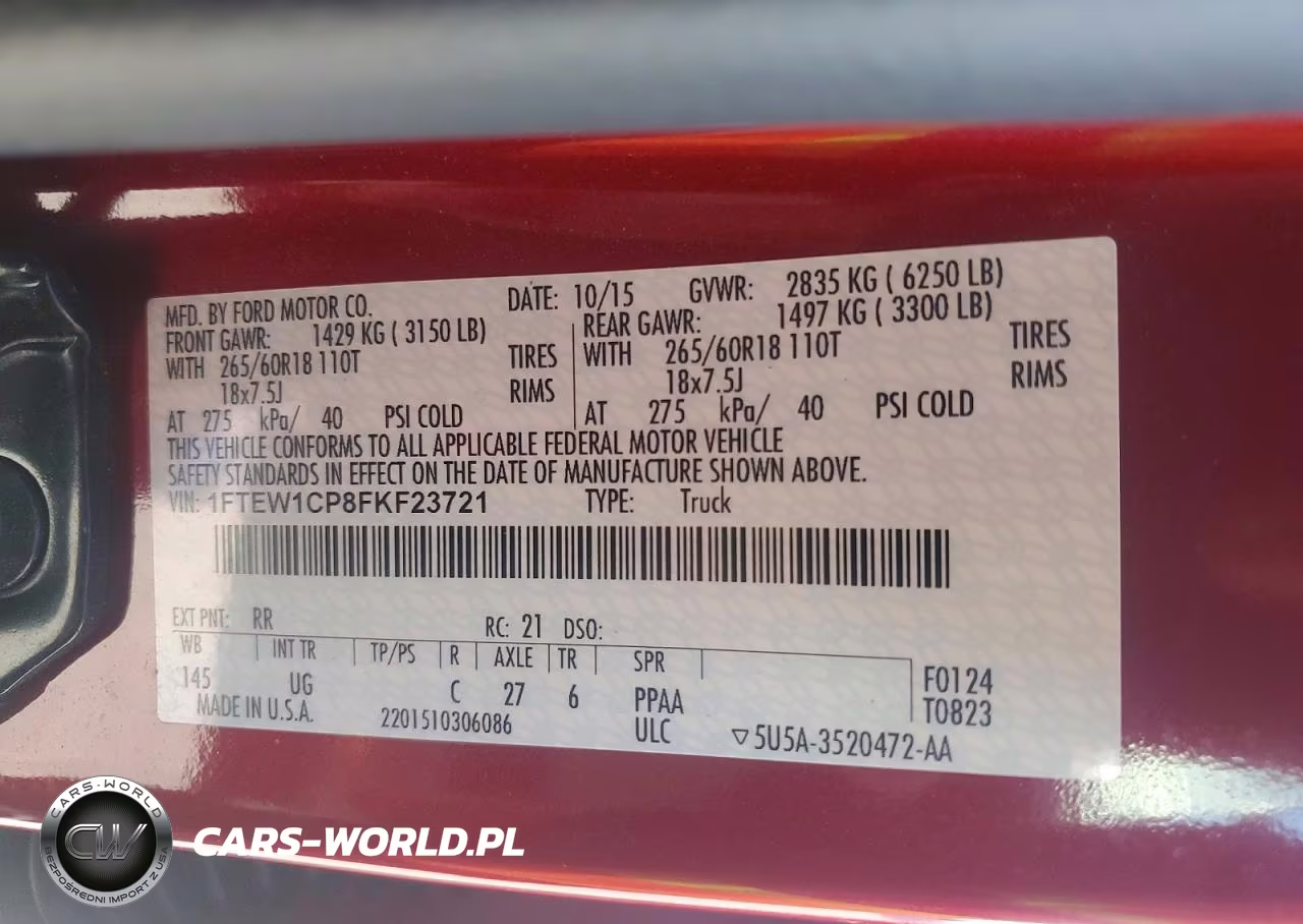 2015 Ford F150 Supercrew VIN:1FTEW1CP8FKF23721 - 12