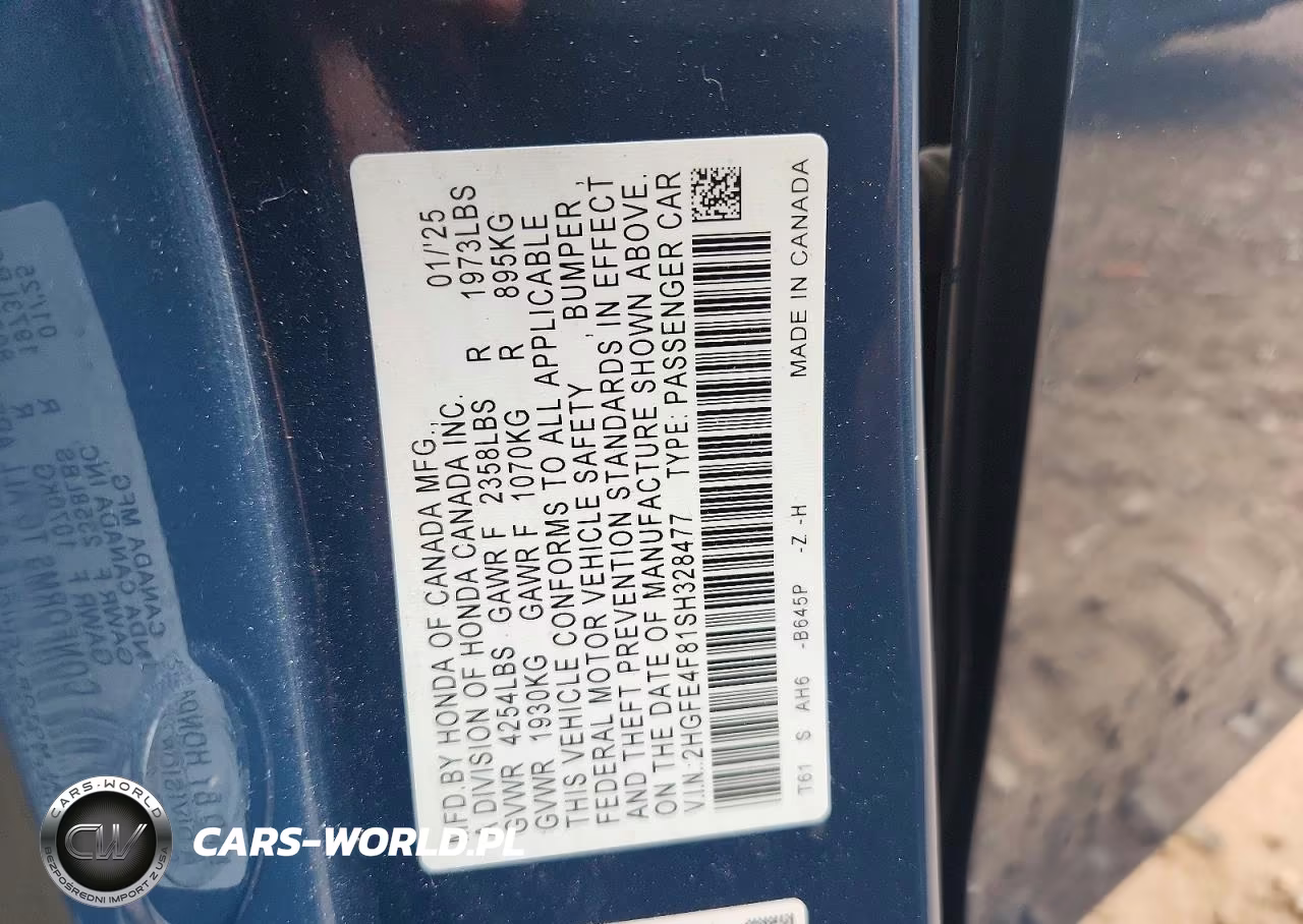 2025 Honda Civic Sport VIN:2HGFE4F81SH328477 - 12