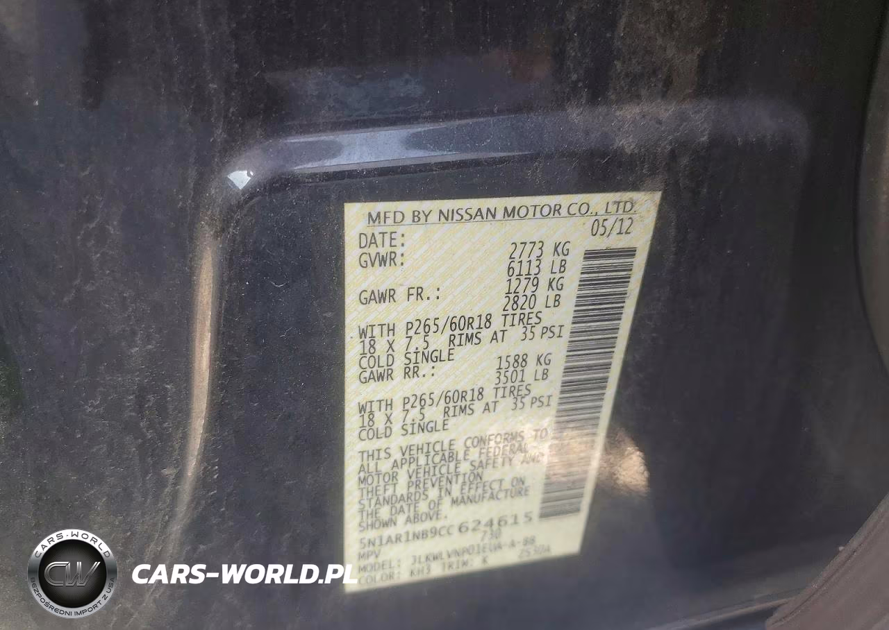 2012 Nissan Pathfinder S VIN:5N1AR1NB9CC624615 - 13