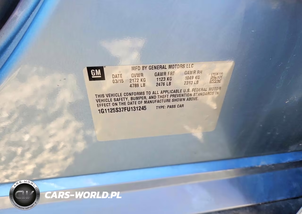 2015 Chevrolet Impala Lt VIN:1G1125S37FU131245 - 13