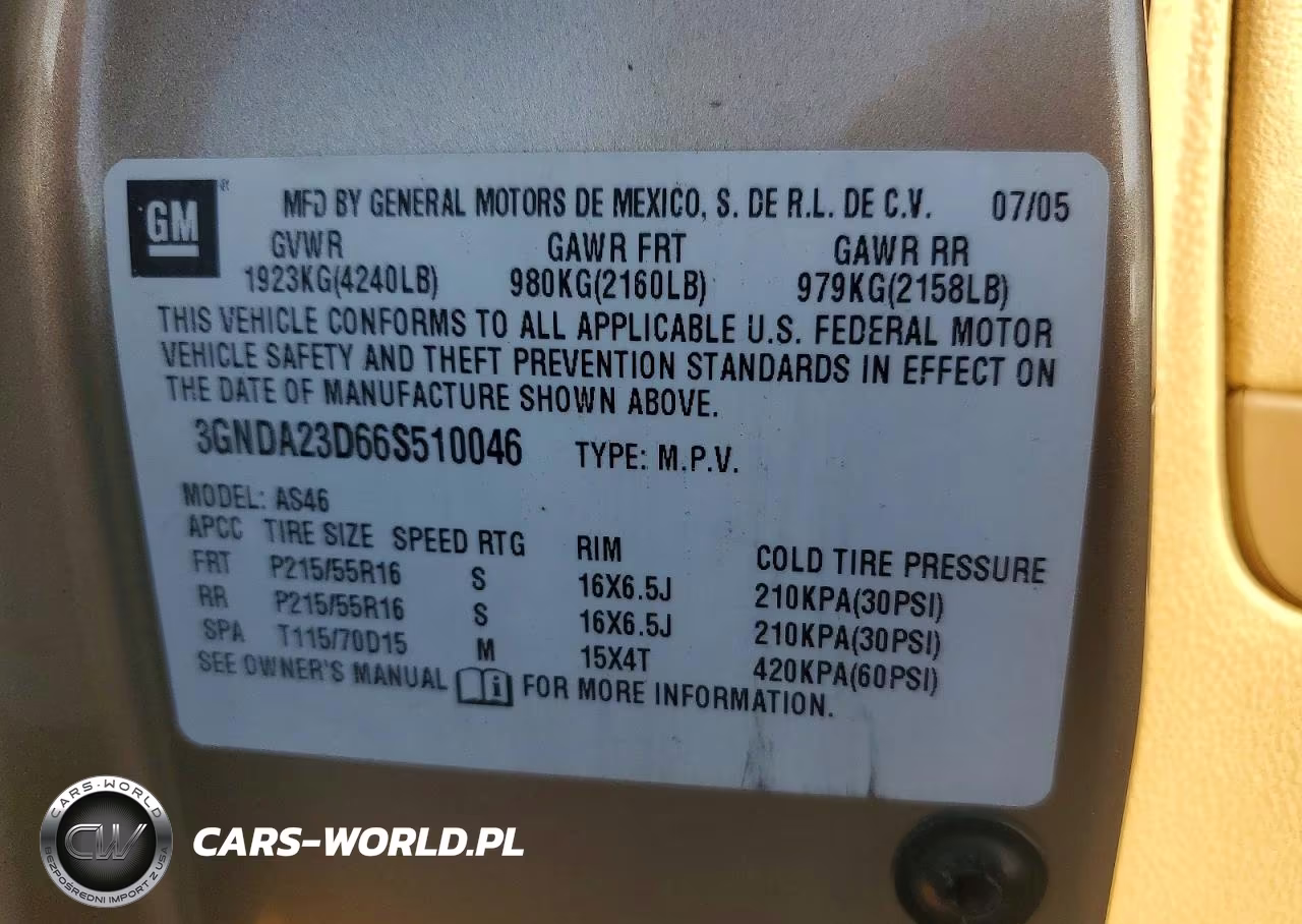 2006 Chevrolet Hhr Lt VIN:3GNDA23D66S510046 - 13