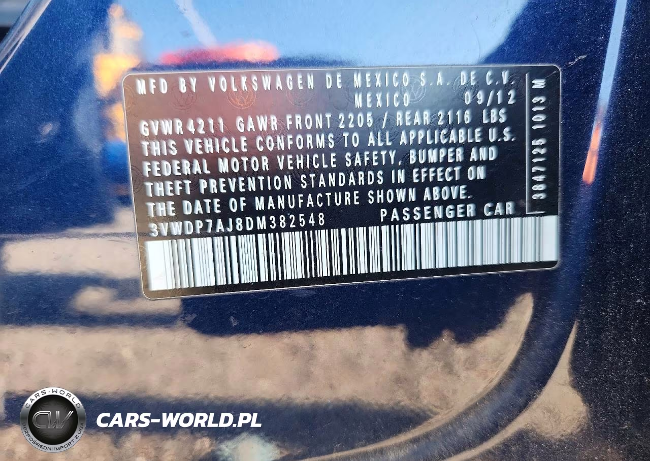 2013 Volkswagen Jetta Se VIN:3VWDP7AJ8DM382548 - 13
