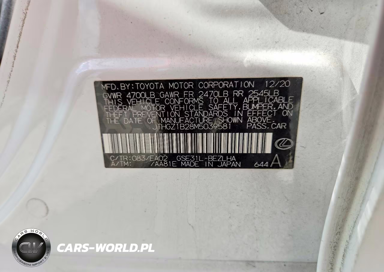 2021 Lexus Is 350 F Sport VIN:JTHGZ1B28M5039581 - 12
