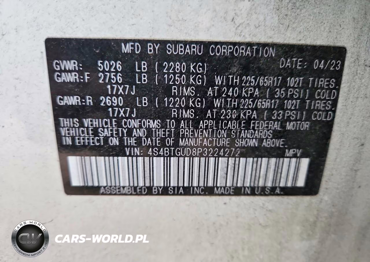 2023 Subaru Outback Wilderness VIN:4S4BTGUD8P3224272 - 14