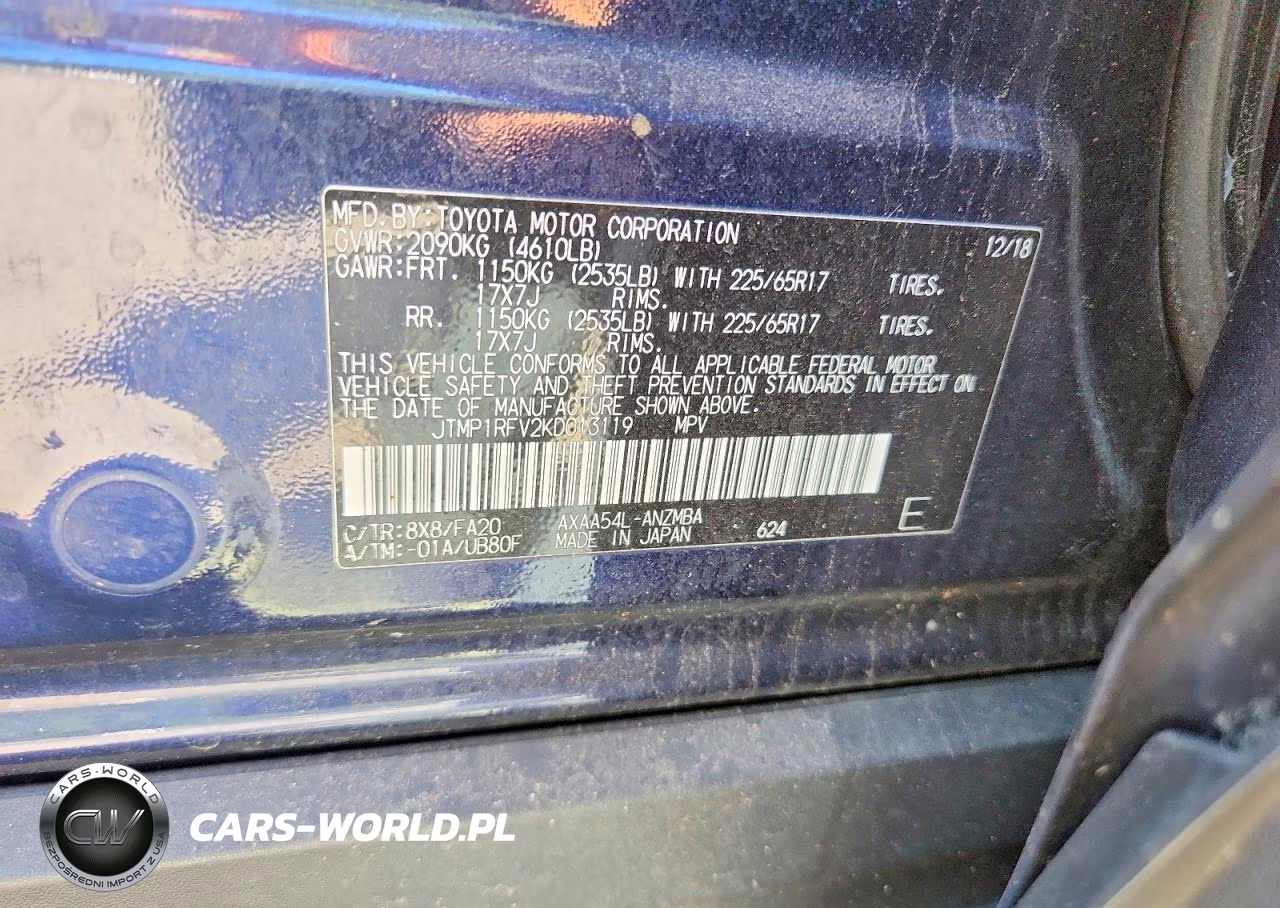 2019 Toyota Rav4 Xle VIN:JTMP1RFV2KD013119 - 14