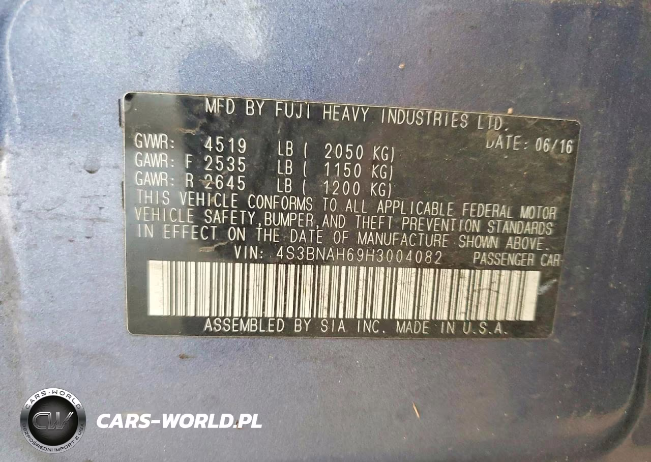 2017 Subaru Legacy 2.5I Premium VIN:4S3BNAH69H3004082 - 12