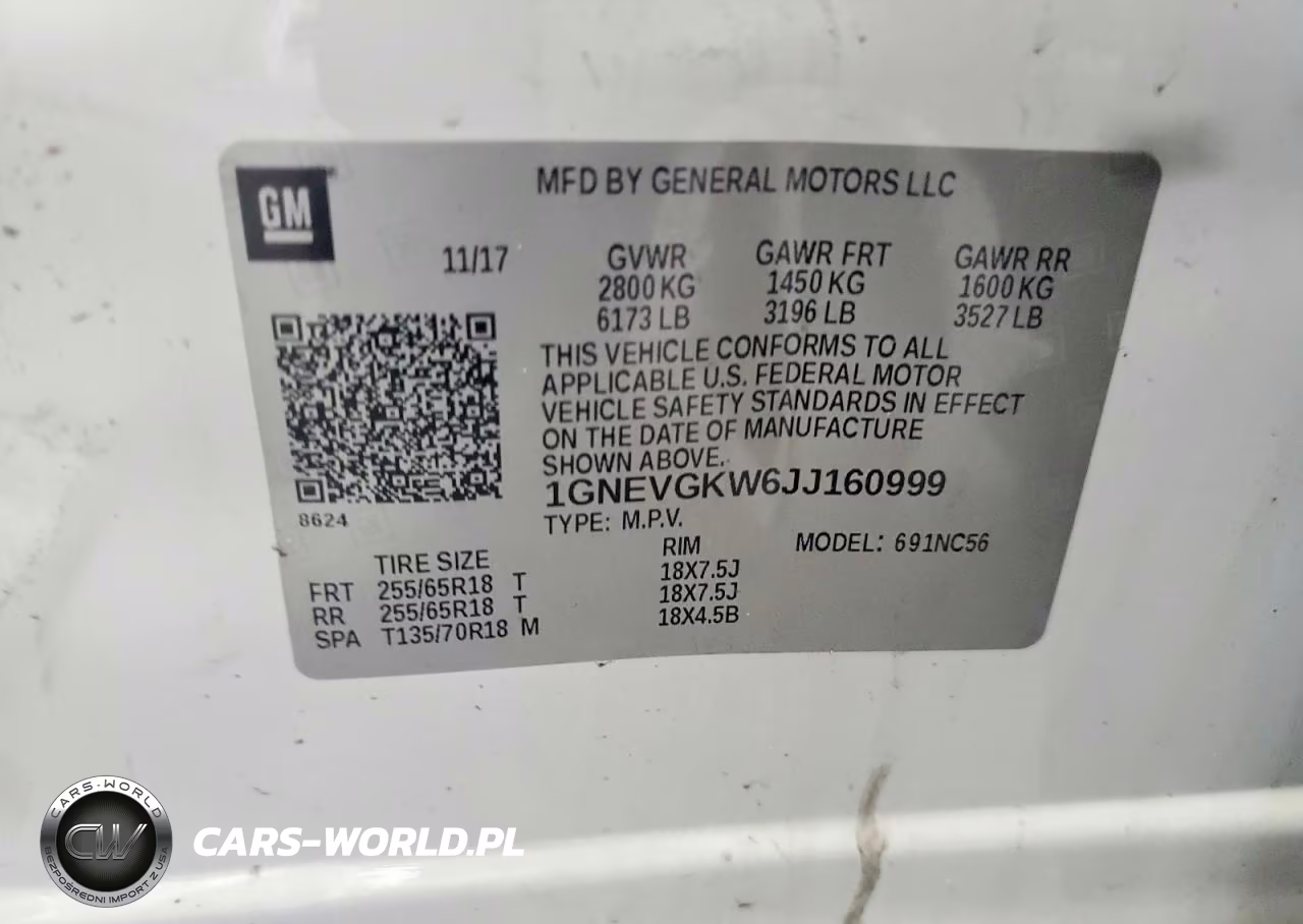 2018 Chevrolet Traverse Lt VIN:1GNEVGKW6JJ160999 - 13