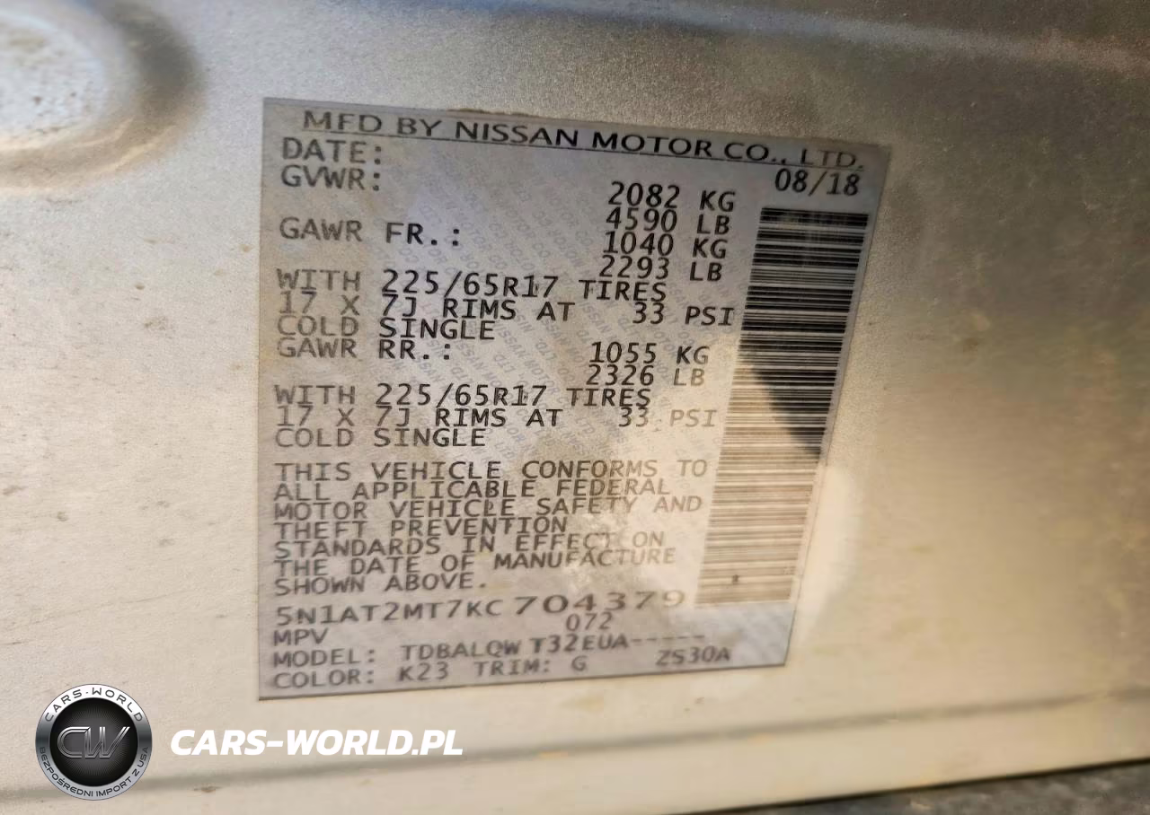 2019 Nissan Rogue Sv VIN:5N1AT2MT7KC704379 - 14