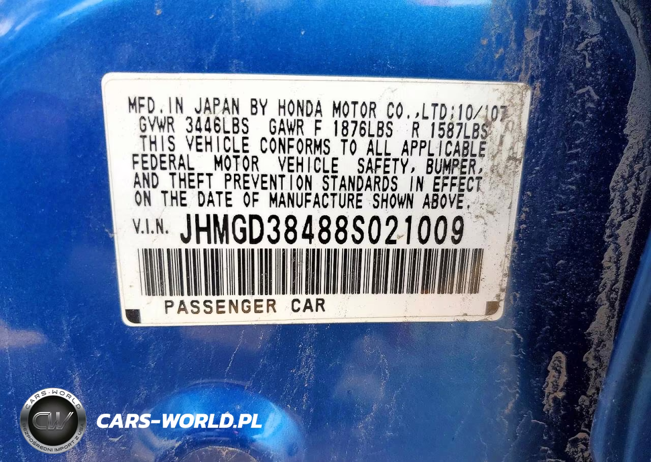 2008 Honda Fit VIN:JHMGD38488S021009 - 12