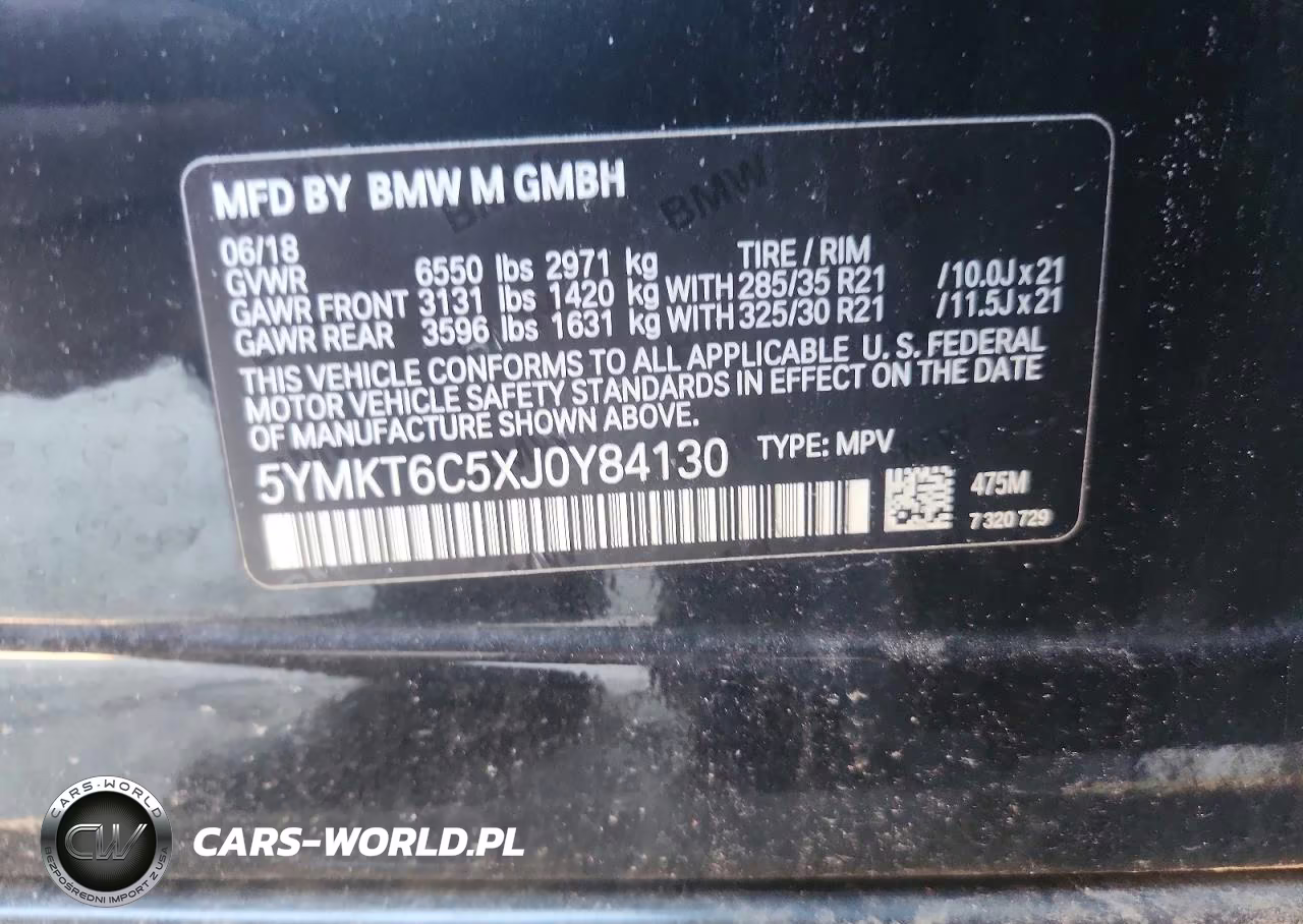 2018 BMW X5 M VIN:5YMKT6C5XJ0Y84130 - 13